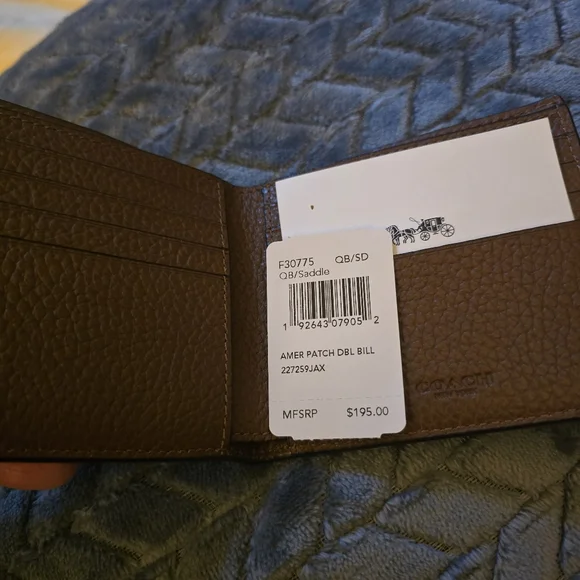 Coach Brown Leather Card Holder with Embroidered Patches - Picture 2 of 3